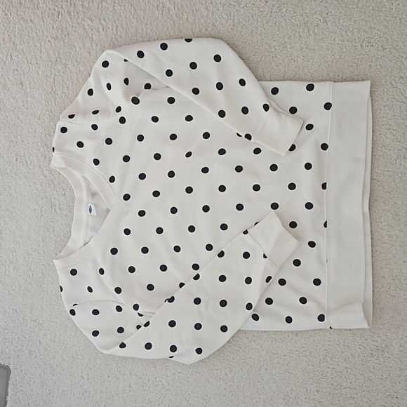 Old Navy Black and White Polka Dot Crewneck Sweatshirt - Picture 1 of 5